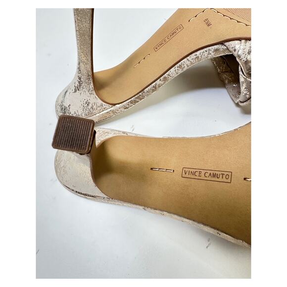 Vince Camuto Brelanie Braided Strap Sandal In Metallic Golden Natural Sz 8.5 - Picture 9 of 10